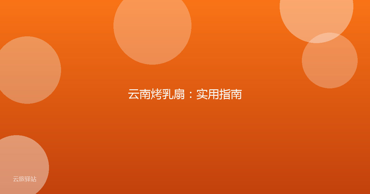 云南烤乳扇:实用指南