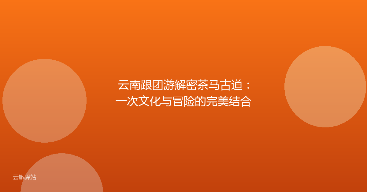 云南跟团游解密茶马古道:一次文化与冒险的完美结合