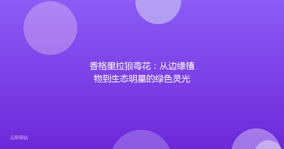 香格里拉狼毒花:从边缘植物到生态明星的绿色灵光