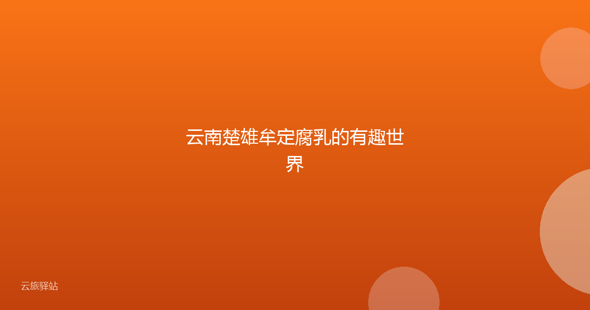 云南楚雄牟定腐乳的有趣世界